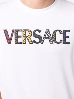 Versace t-shirt à logo brodé