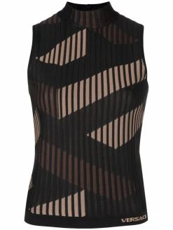 Versace haut nervuré à col montant