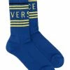 Versace chaussettes nervurées à logo intarsia