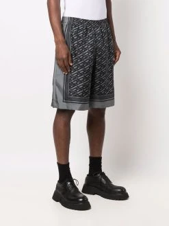 Versace short en soie à imprimé Greca