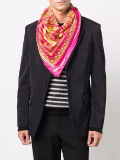 Versace écharpe en soie à imprimé baroque