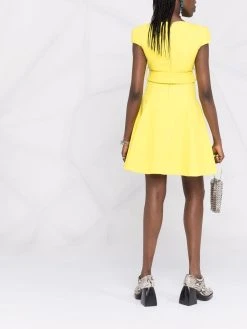 Versace robe évasée à taille ceinturée