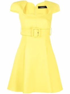 Versace robe évasée à taille ceinturée