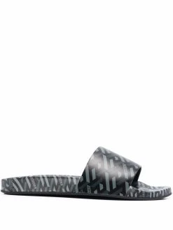 Versace claquettes à imprimé Greca