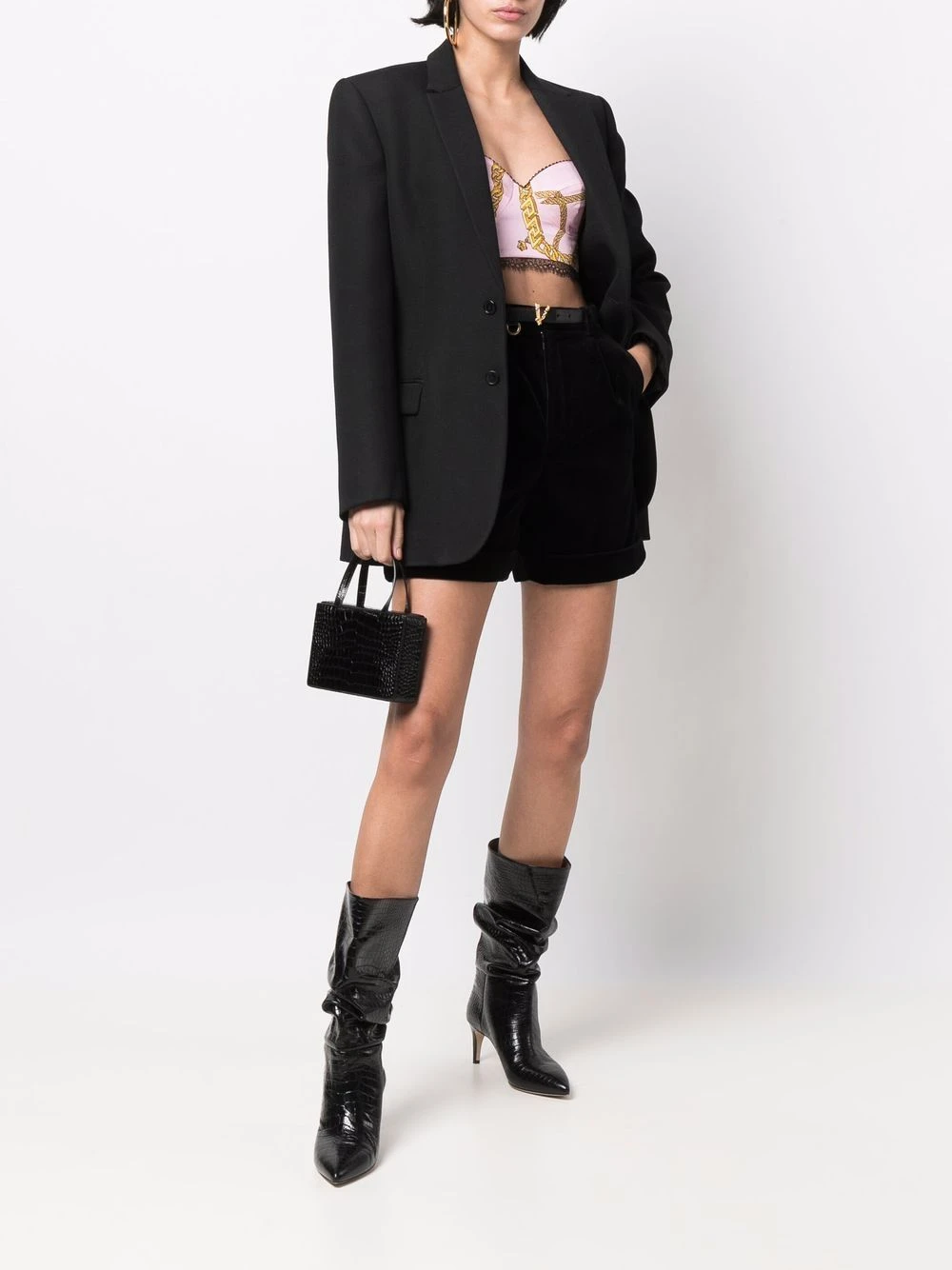 Versace Haut crop à imprimé graphique Prix Sympa débardeurs femme 4 Versace haut crop à imprimé graphique