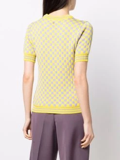 Versace Rabais Haut en maille à damier pulls femme 10 Versace haut en maille à damier