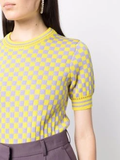 Versace Rabais Haut en maille à damier pulls femme 11 Versace haut en maille à damier