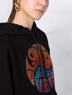 Versace hoodie à logo strassé