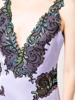 Versace robe à empiècements en dentelle