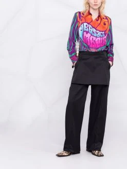 Versace chemise Medusa en soie à logo imprimé