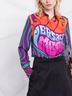 Versace chemise Medusa en soie à logo imprimé