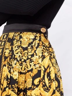 Versace jupe plissée à motif baroque