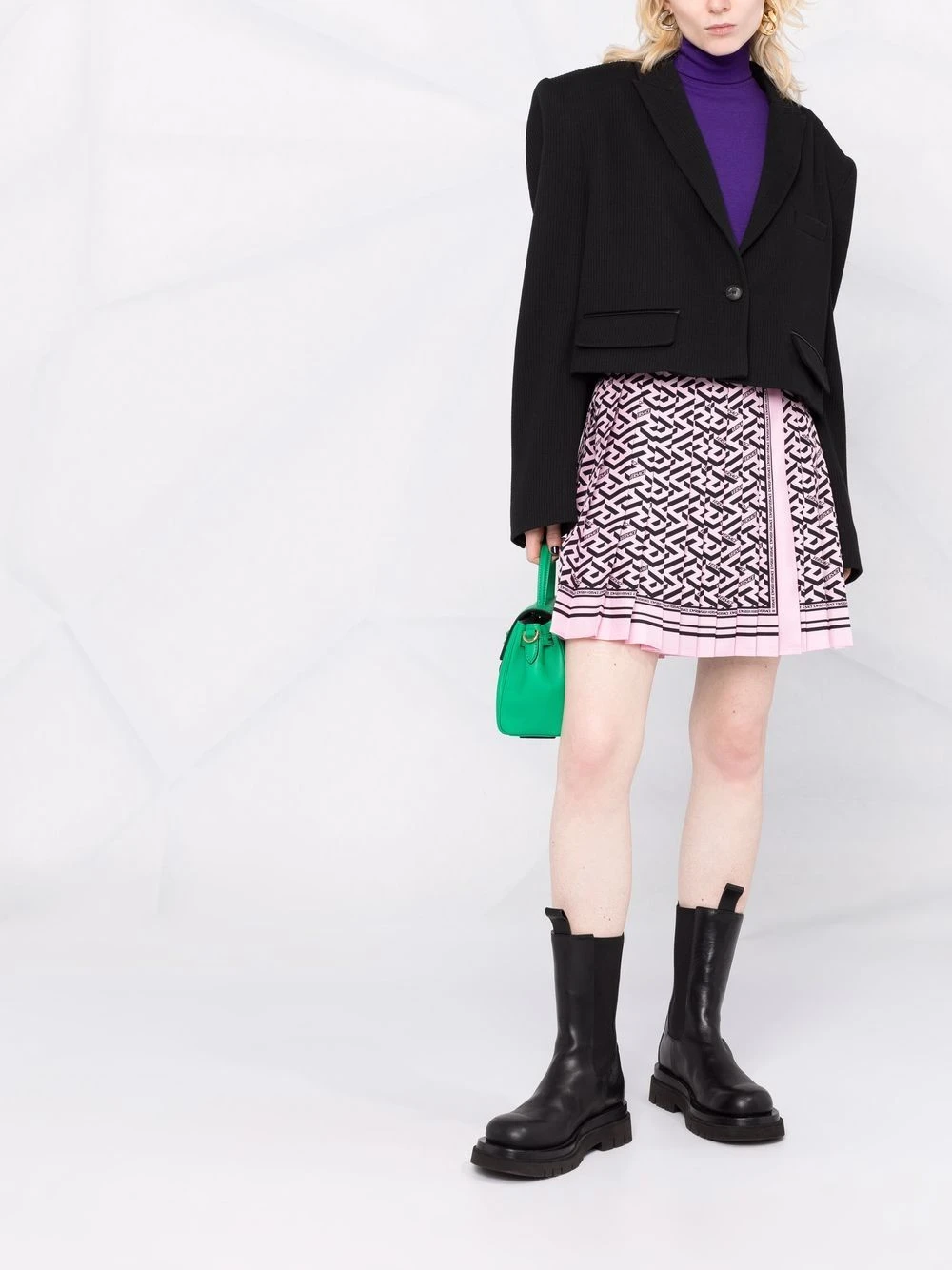 Versace Minijupe plissée à imprimé La Greca Garantie De Qualité 100% jupes plissées femme 4 Versace minijupe plissée à imprimé La Greca