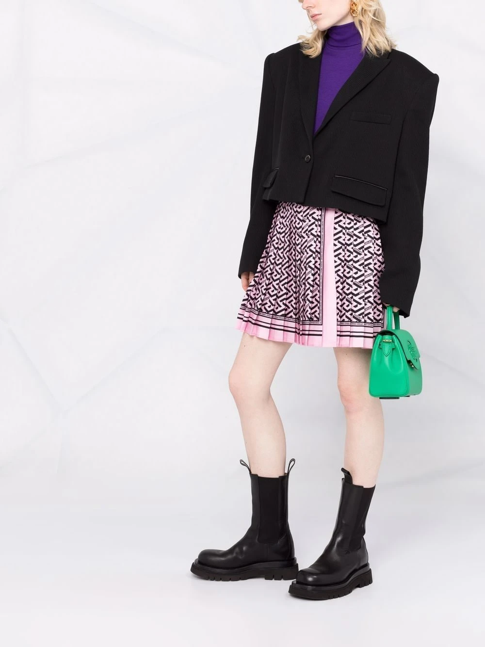 Versace Minijupe plissée à imprimé La Greca Garantie De Qualité 100% jupes plissées femme 8 Versace minijupe plissée à imprimé La Greca