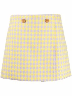 Versace jupe en laine Medusa à carreaux