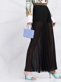 Versace pantalon plissé à taille Greca