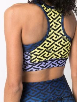 Versace brassière de sport colour block à imprimé Greca