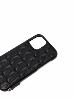 Versace coque d'iPhone 12 matelassée en cuir