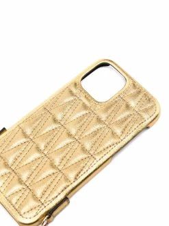 Versace coque d'iPhone 12 matelassée en cuir