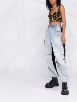 En promotion Versace Brassière en soie à imprimé graphique débardeurs femme 13 Versace brassière en soie à imprimé graphique