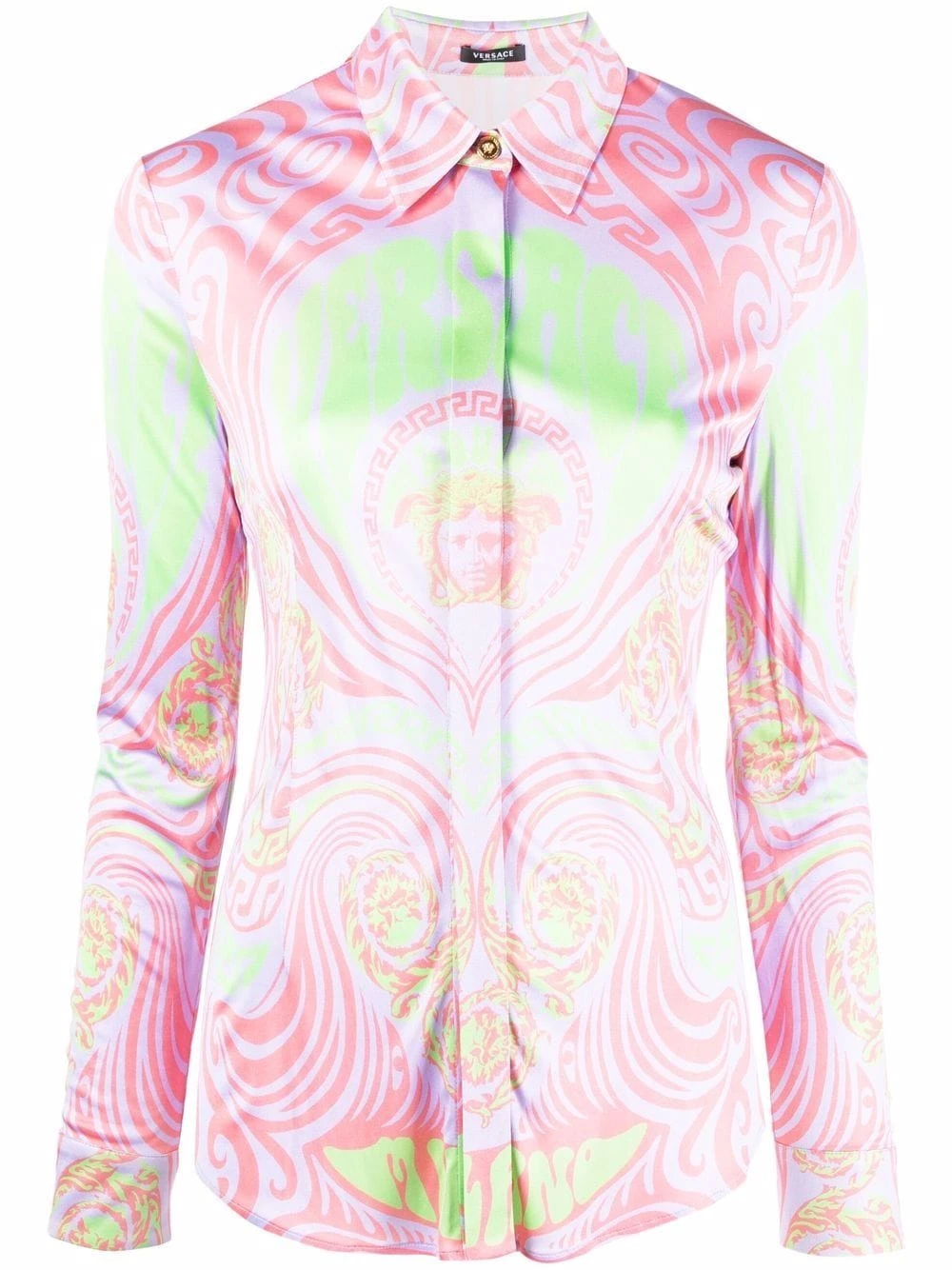 Versace Soldes En Ligne Chemise à logo Medusa imprimé chemises femme 3 Versace chemise à logo Medusa imprimé