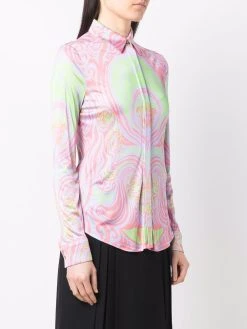 Versace Soldes En Ligne Chemise à logo Medusa imprimé chemises femme 9 Versace chemise à logo Medusa imprimé