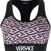 Versace haut crop à imprimé La Greca