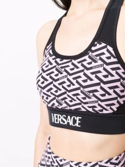 Versace haut crop à imprimé La Greca