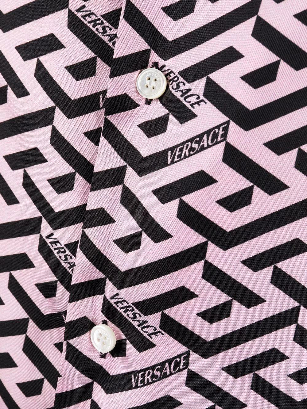 Versace Prix Exclusifs Chemise de pyjama à imprimé La Greca Signature hauts de pyjama femme 5 Versace chemise de pyjama à imprimé La Greca Signature