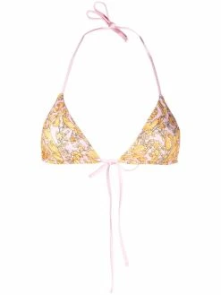 Versace haut de bikini à imprimé baroque