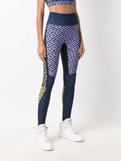Versace legging colour block à imprimé Greca