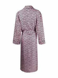 Versace peignoir en soie à imprimé La Greca