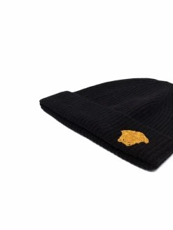 Versace bonnet nervuré à logo Medusa