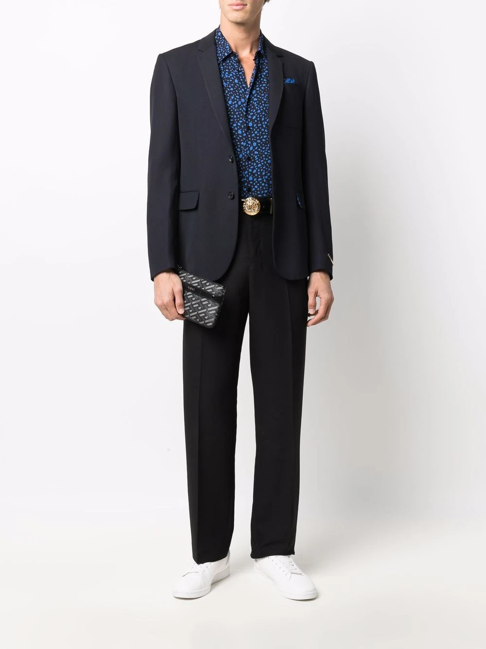 Versace Blazer La Greca à simple boutonnage Remise En Ligne blazers homme 4 Versace blazer La Greca à simple boutonnage