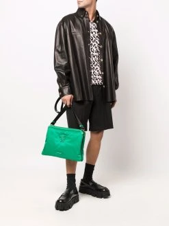 Versace sac à ordinateur à logo brodé