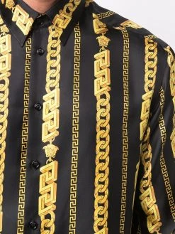 Versace chemise en soie à imprimé Greca
