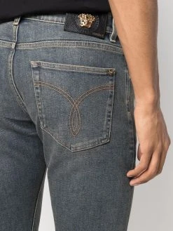 Versace jean droit à taille mi-haute