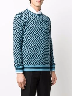 Assurance De l’Authenticité Versace Pull Greca en maille intarsia pulls homme 9 Versace pull Greca en maille intarsia