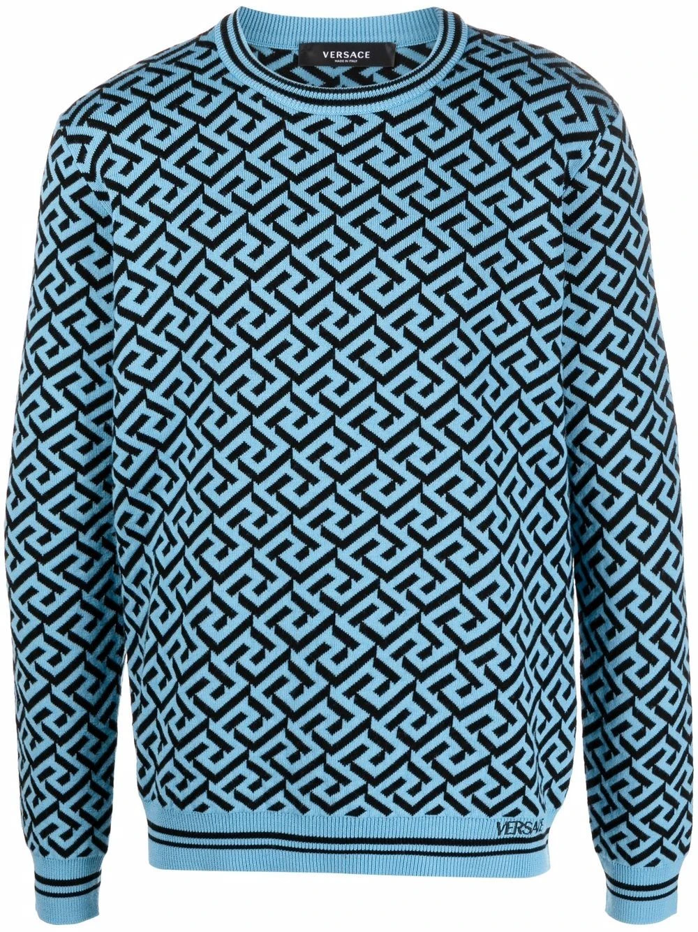 Assurance De l’Authenticité Versace Pull Greca en maille intarsia pulls homme 3 Versace pull Greca en maille intarsia