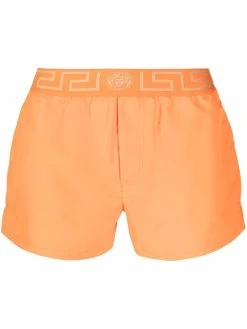 Versace short de bain à détail Greca