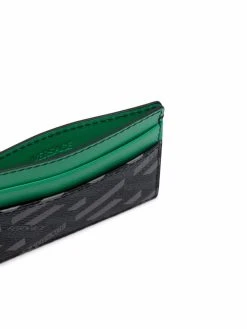 Versace porte-cartes en cuir à imprimé Greca