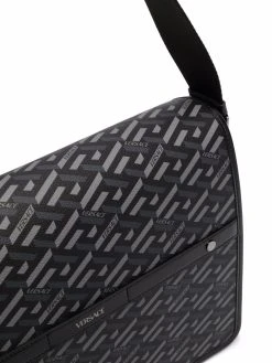 Versace sac porté épaule en cuir à logo imprimé