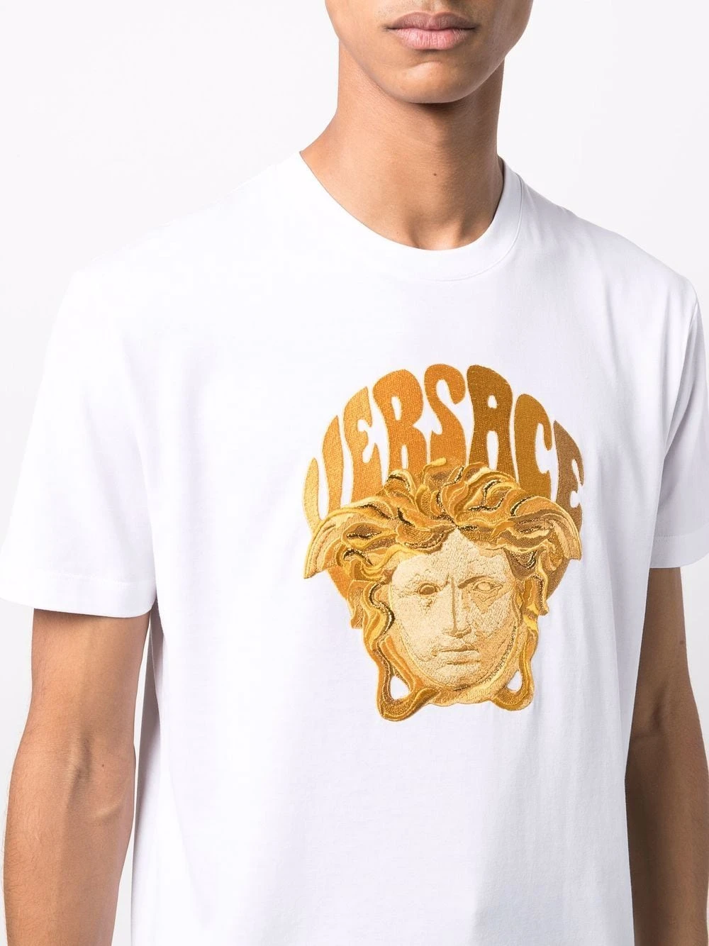 Versace Soldes En Ligne T shirt à motif Medusa brodé t-shirts homme 7 Versace t-shirt à motif Medusa brodé