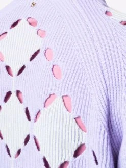 Versace pull en laine à détails de perforations