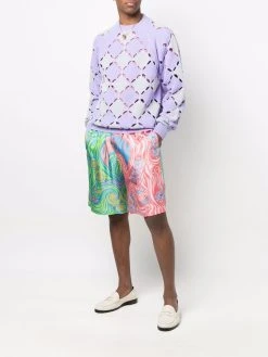 Versace pull en laine à détails de perforations