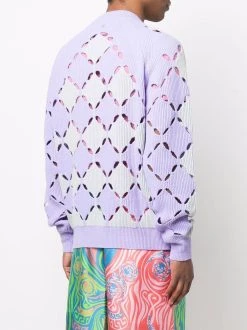 Versace pull en laine à détails de perforations