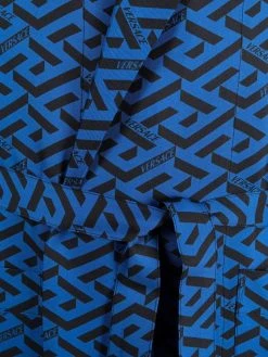 Versace robe de chambre en soie à logo