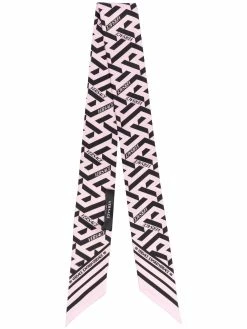 Versace foulard en soie à imprimé Greca