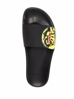 Versace claquettes à logo imprimé