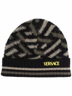 Versace bonnet Greca Signature en laine